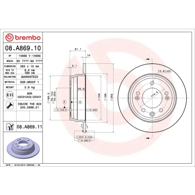 Billede af BREMBO MAX LINE 08.7626.75 Bremseskiver 240 10 4 fuldstændigt, opslidset coatet med skruer OPEL: Astra H Caravan, Hatchback, Meriva A