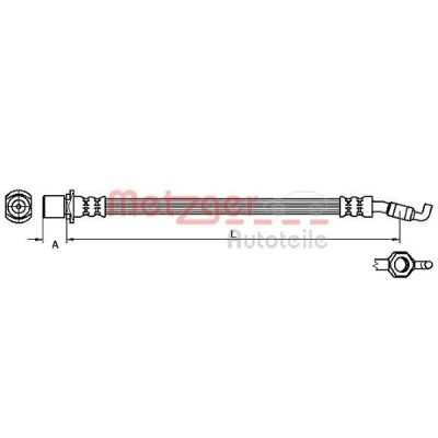 Billede af METZGER 4110057 Bremseslange 225 TOYOTA: Corolla Verso