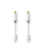 Billede af Coax Cable IEC (Coax) han Hun Guldplateret 75 Ohm Dobbelt afskærmet 1.00 m Runde PVC Hvid Window Box