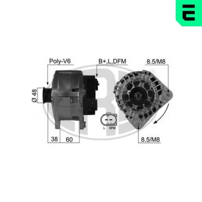 Billede af ERA 210410A Generator 14V 120A VOLKSWAGEN: Golf 4, TRANSPORTER 4 Bus, Polo IV Hatchback, AUDI: A6 C5 Avant, A2, A4 B5 Sedan, SKODA: Fabia 1 Combi
