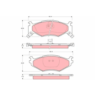 Billede af TRW GDB1157 Bremseklodser med akustisk advarsel for slid CHRYSLER: VOYAGER 2