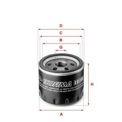 Billede af SOFIMA S 0110 R Oliefilter M 20 X 1,5 med en returløbs stop ventil Påskruet filter FIAT: 500 Hatchback, Panda III BRAVO 2, ALFA ROMEO: 147
