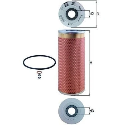 Billede af MAHLE ORIGINAL OX 72D Oliefilter Filterindsats BMW: 5 Sedan