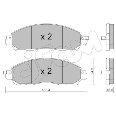 Billede af CIFAM 822 1081 1 Bremseklodser med akustisk advarsel for slid NISSAN: Leaf II