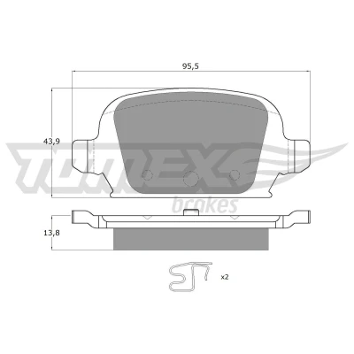 Billede af TOMEX brakes TX 16 06 Bremseklodser bagaksel med akustisk advarsel for slid tilbehør OPEL: Corsa C Hatchback, Tigra Twintop