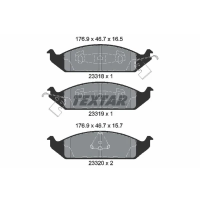 Billede af TEXTAR 2331801 Bremseklodser med akustisk advarsel for slid CHRYSLER: Stratus Cabriolet