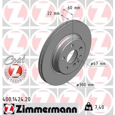 Billede af Bremseskive ZIMMERMANN 400.1424.20