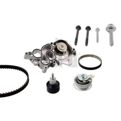 Billede af HEPU PK06650 Vandpumpe + Tandremssæt uden termostat, med skruer VOLKSWAGEN: Polo V Hatchback, Passat B8 Variant, Golf 7 Variant