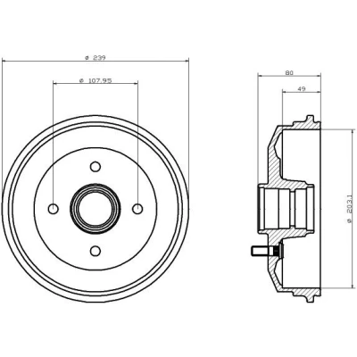 Billede af TEXTAR PRO 92154203 Bremseskiver 226 10 04/04 100 fuldstændigt coatet med ABS sensorring, uden hjulbolte VOLKSWAGEN: GOLF 2, 3