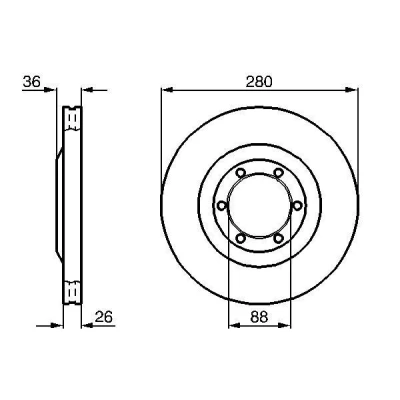 Billede af BOSCH 0 986 478 437 Bremseskiver 280 26 6 109 ventileret, indvendigt ventileret coatet OPEL: Frontera A SUV