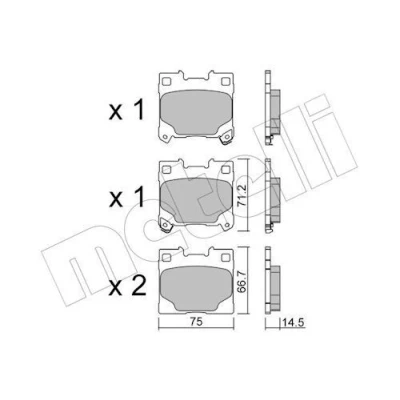Billede af METELLI 22 1289 0 Bremseklodser med akustisk advarsel for slid TOYOTA: Yaris IV