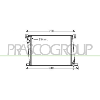 Billede af PRASCO MN308R003 Radiator Aluminium 600 415 16 Loddet køleripper