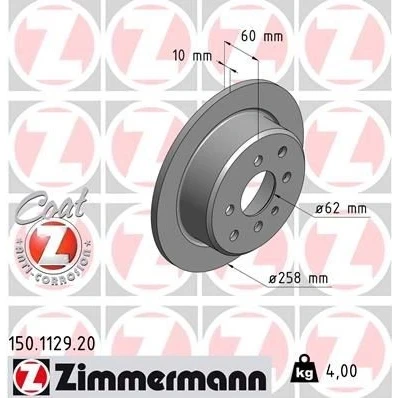 Billede af Bremseskive ZIMMERMANN 150.1129.20