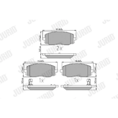 Billede af JURID 572526J Bremseklodser med akustisk advarsel for slid uden tilbehør HYUNDAI: i10 I, KIA: Picanto I