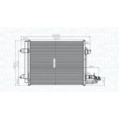 Billede af MAGNETI MARELLI 350203815000 Kondensator med tørrer 560x438x16 438 560 16 VOLKSWAGEN: Touran I