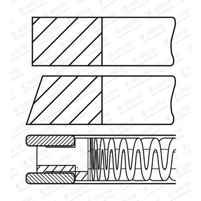 Billede af GOETZE ENGINE 08 429900 00 Stempelringsæt 76,5 AUDI: A3 Sportback, SEAT: Altea, Leon II Hatchback, VOLKSWAGEN: Golf 4
