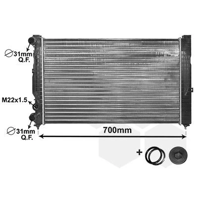 Billede af VAN WEZEL 03002123 Radiator Aluminium 630 375 35 *** IR PLUS med tilbehør Mekanisk fuget køleripper AUDI: A6 C5 Avant, A4 B5 Sedan, Sedan