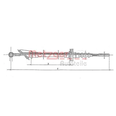 Billede af METZGER 1172.1 Koblingskabel med manuel justering COFLE FIAT: Ducato I Van, Ladvogn/Chassis, Panorama, CITROËN: C25 Ladvogn/Chassis