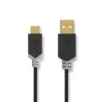Billede af USB kabel 2.0 A Han Type C 480 Mbps 60 W Guldplateret 1.00 m Runde PVC Anthracite Window Box