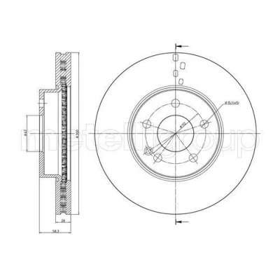 Billede af METELLI 23 0723 Bremseskiver 300,0 28,0 5 67,0 ventileret MERCEDES BENZ: Vito Van, V klasse, Mixto