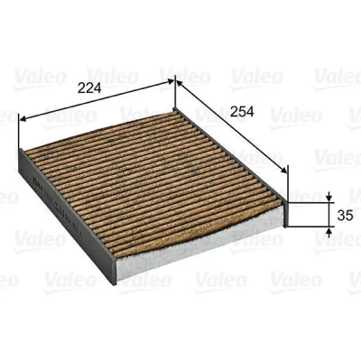Billede af VALEO 701029 Kabinefilter Aktivkul filter med Polyphenol, anti skimmel virkning, antiallergisk virkning 224 254 35 CLIMFILTER SUPREME