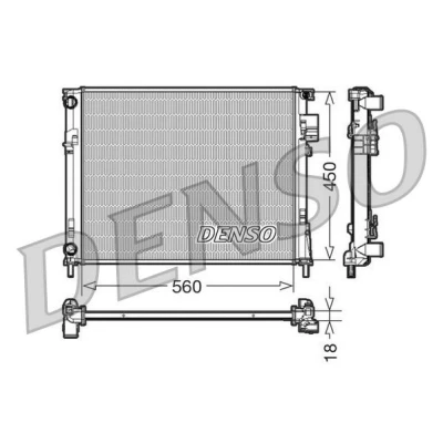 Billede af DENSO DRM23095 Radiator Aluminium 560 450 18 RENAULT: TRAFIC 2 Bus