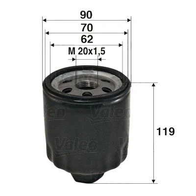 Billede af VALEO 586020 Oliefilter M20x1.5 Påskruet filter RENAULT: ESPACE 2