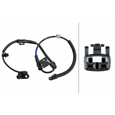 Billede af HELLA 6PU 358 251 061 ABS Sensor foraksel med holdeklips på kablet Hall princip 2 polet 953mm HYUNDAI: i30 I Stationcar, Hatchback