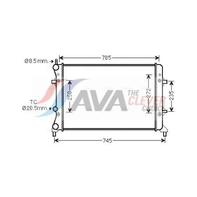 Billede af AVA COOLING SYSTEMS VN2359 Radiator Aluminium 650mm 416mm 34mm med pakninger kappe, uden ekspansionsbeholder Mekanisk fuget køleripper