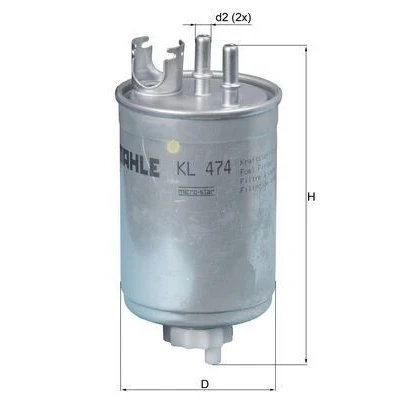 Billede af MAHLE ORIGINAL KL 474 Brændstoffilter Ledningsfilter 8 7,9 FIAT: Punto II Hatchback