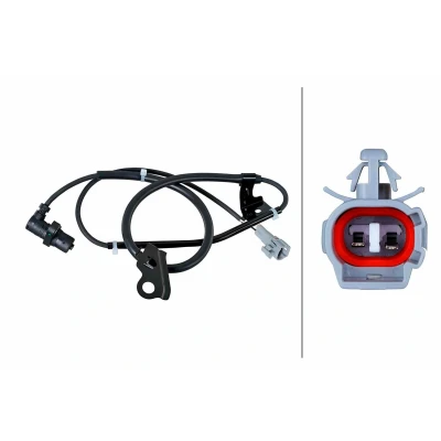 Billede af HELLA 6PU 358 252 401 ABS Sensor foraksel med holdeklips på kablet Hall princip 2 polet 1075mm TOYOTA: Prius II Liftback (XW20) 1.5 Hybrid 2003 2009
