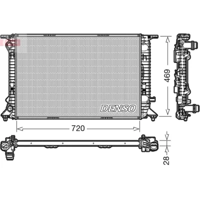 Billede af DENSO DRM02022 Radiator 720 467 28 AUDI: A4 B8 Avant, A5 Sportback, Sedan