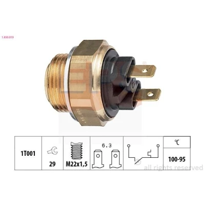 Billede af EPS 1.850.019 Temperaturkontakt, kølerventilator M22x1,5 Made in Italy OE Equivalent OPEL: Kadett E CC, Corsa A D Hatchback