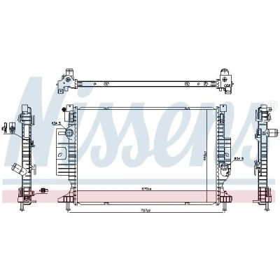 Billede af NISSENS 606387 Radiator Aluminium 670 448 26 Loddet køleripper