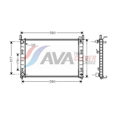Billede af PRASCO FDA2324 Radiator Aluminium 500 348 18 med lynkobling Loddet køleripper FORD: FIESTA 5