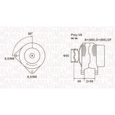 Billede af MAGNETI MARELLI 063731147010 Generator 14V 120A RENAULT: LAGUNA 2, TRAFIC 2 Bus, OPEL: Movano A Bus