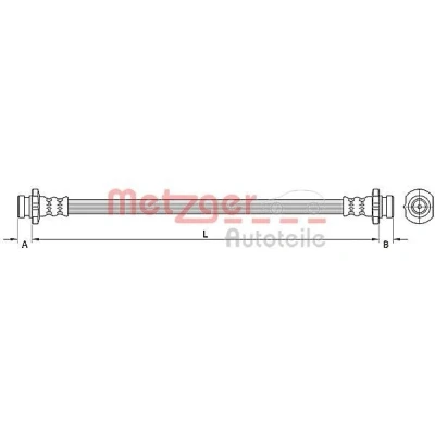 Billede af METZGER 4110851 Bremseslange 190 NISSAN: Qashqai 2, / Qashqai+2 I