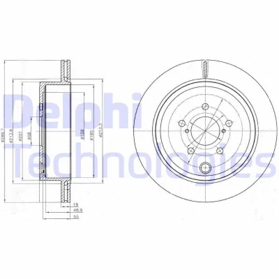 Billede af DELPHI BG4288 Bremseskiver 290 18 5 ventileret olieret ubehandlet uden hjullejer, ABS sensorring SUBARU: Legacy 5, Outback IV