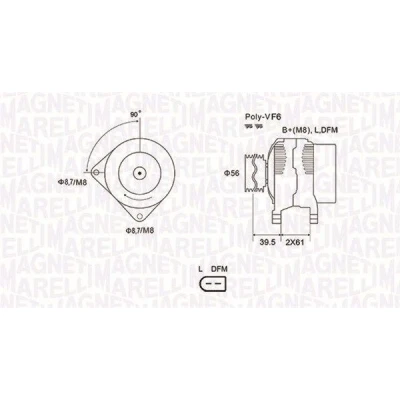 Billede af MAGNETI MARELLI 063731912010 Generator 12V 180A VOLKSWAGEN: Passat B7 Variant, Caddy 3, B6 SKODA: Superb II Stationcar