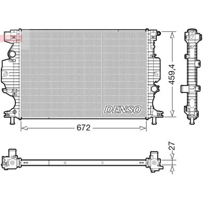 Billede af DENSO DRM10120 Radiator 672 473 27 FORD: Mondeo 5 Kombi,