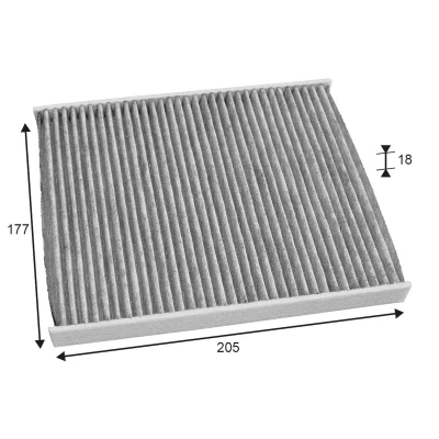 Billede af VALEO 715723 Kabinefilter Aktivkulfilter 205 177 17 CLIMFILTER PROTECT FIAT: 500 Hatchback, Panda II C Cabriolet, FORD: KA Hatchback