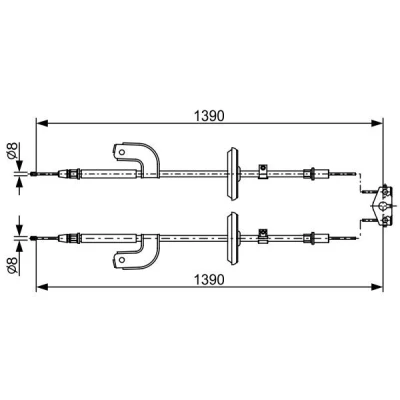 Billede af BOSCH 1 987 482 459 Håndbremsekabel 1390, 1390 CHEVROLET: Aveo Hatchback