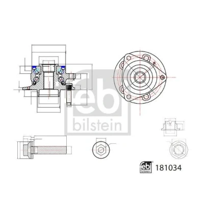 Billede af FEBI BILSTEIN 181034 Hjullejesæt foraksel 88 Skråkugleleje OPEL: Astra K Hatchback, Sports Tourer