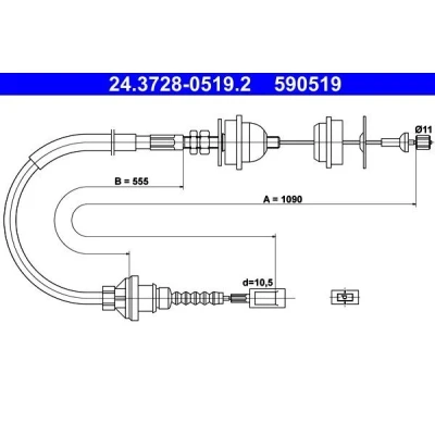 Billede af ATE 24.3728 0519.2 Koblingskabel FIAT: Ducato I Ladvogn/Chassis