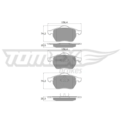 Billede af TOMEX brakes TX 12 Bremseklodser foraksel VOLKSWAGEN: GOLF 4, 3, Passat B3/B4 Sedan, AUDI: TT Coupe, A3 Hatchback, Roadster