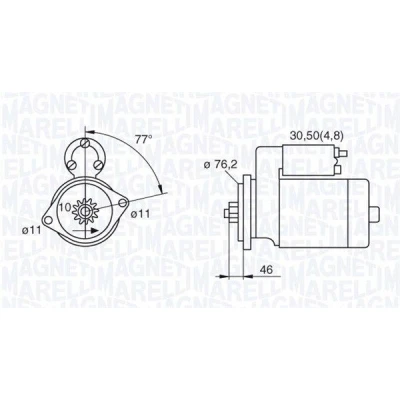 Billede af MAGNETI MARELLI 063521230160 Starter 12 1,7 10 VOLKSWAGEN: Golf 4, 5, Passat B6 Variant, SKODA: Octavia 2 Combi, II Hatchback