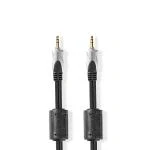 Billede af Stereo Audio kabel 3.5 mm Hanstik Guldplateret 5.00 m Runde Anthracite Plastikæske