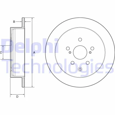 Billede af DELPHI BG4919C Bremseskiver 309 10 5 fuldstændigt coatet ubehandlet uden hjullejer, ABS sensorring