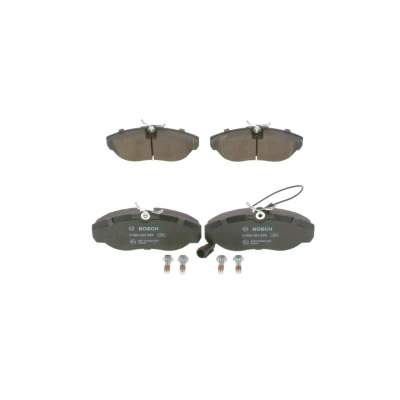 Billede af BOSCH 0 986 424 556 Bremseklodser Low Metallic med indbygget slidsensor anti knirke plade, skruer tilbehør FIAT: Ducato II Ladvogn/Chassis
