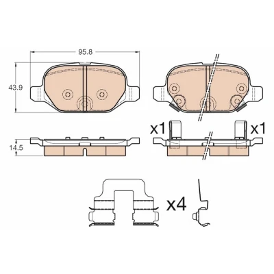 Billede af TRW GDB1950 Bremseklodser med tilbehør FIAT: Panda III Hatchback